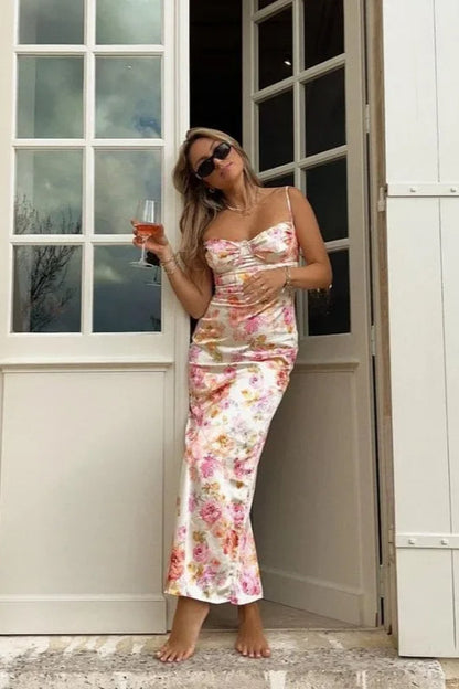 Spaghetti Strap Floral Dress