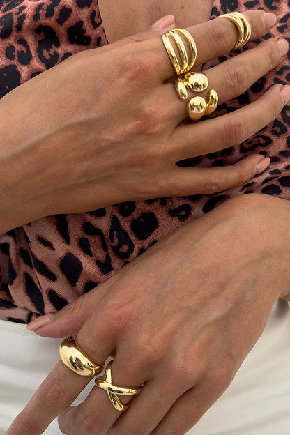 Geometric Cross Open Ring