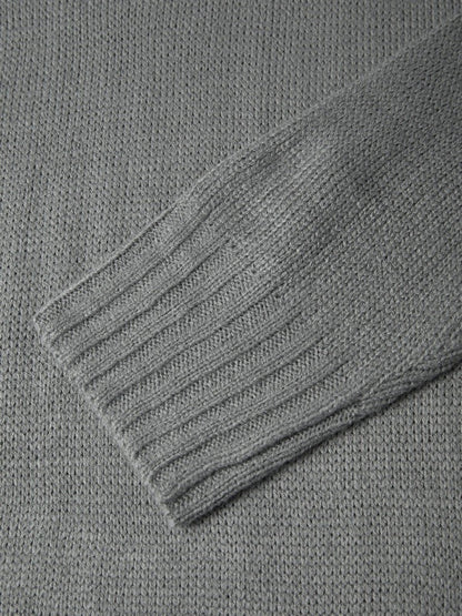 Solid Cable Knit Splice Turtleneck Sweater