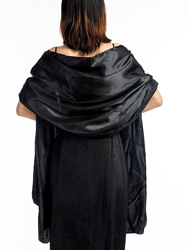 Shawls & Wraps Party Holiday Cocktail Party Silver Red Purple Scarf Pure Color / Satin / Fall / Winter / Spring / Summer for Women