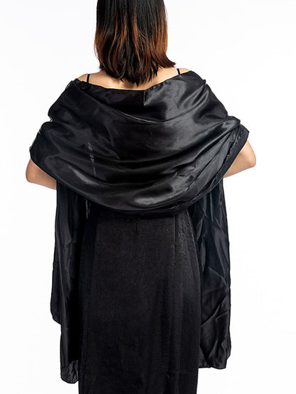 Shawls & Wraps Party Holiday Cocktail Party Silver Red Purple Scarf Pure Color / Satin / Fall / Winter / Spring / Summer for Women