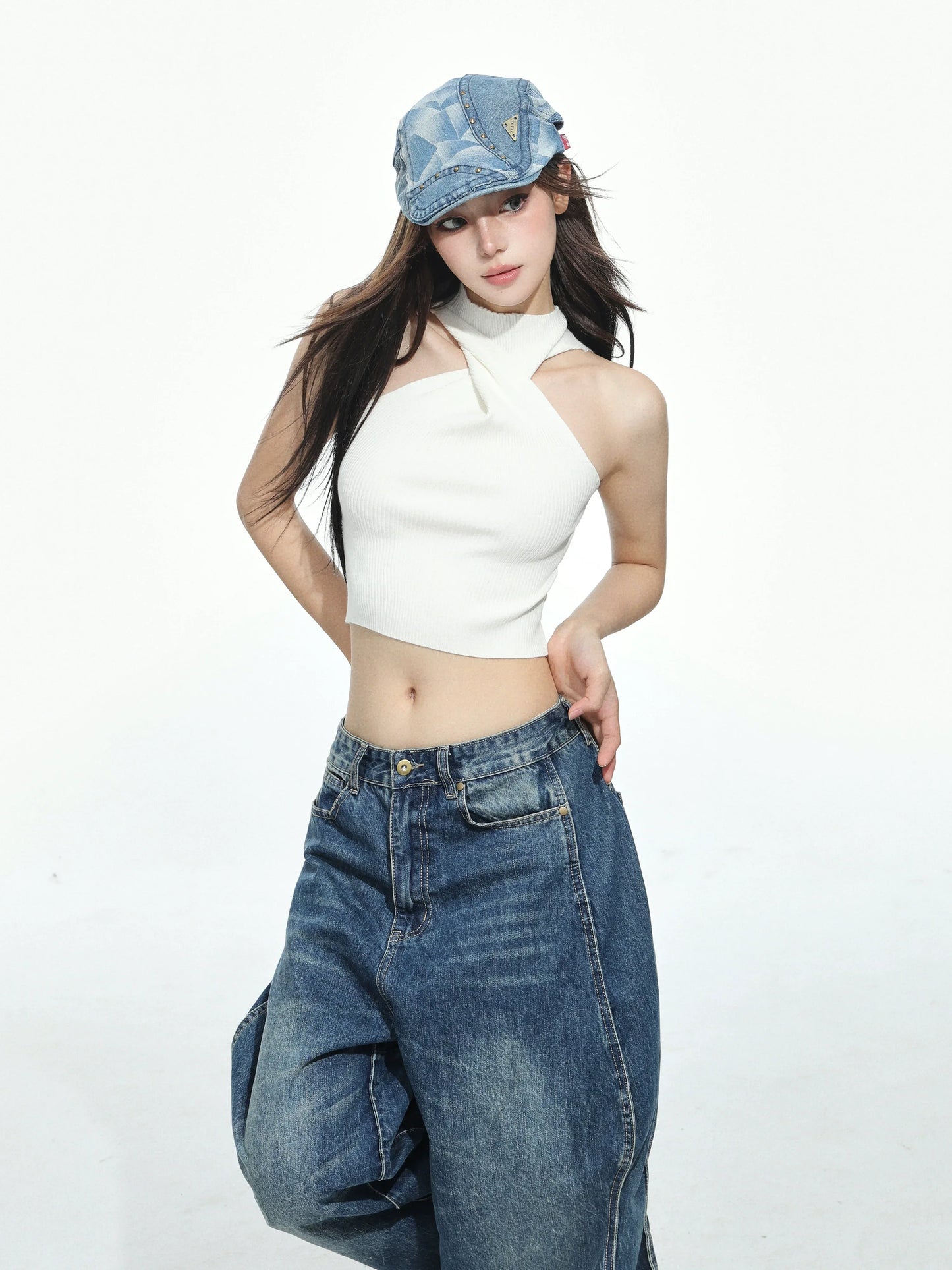 Cross Neck Crop Top