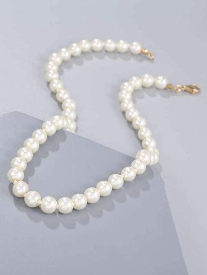 Faux Pearl Beaded Necklace for Women