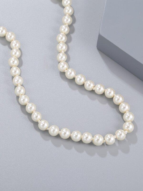 Faux Pearl Beaded Necklace for Women