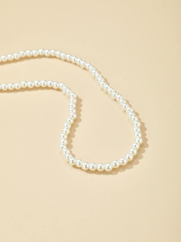 Faux Pearl Beaded Necklace for Women