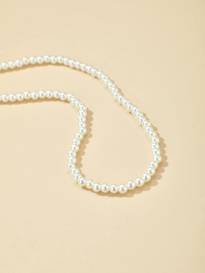 Faux Pearl Beaded Necklace for Women