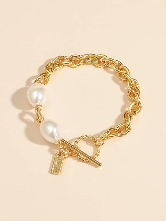 Faux Pearl Decor Bracelet for Women