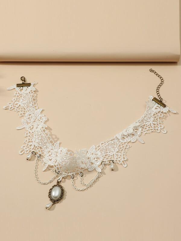 Faux Pearl Decor Choker for Women