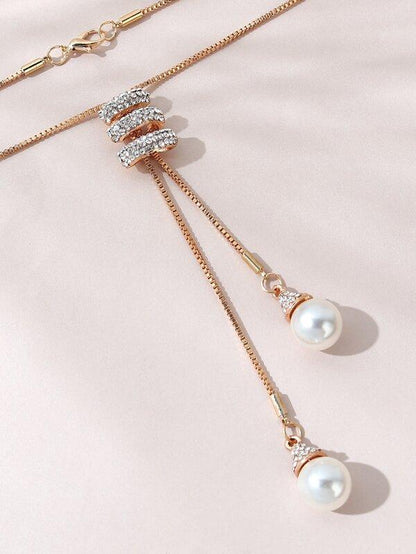 Faux Pearl Pendant Necklace for Women