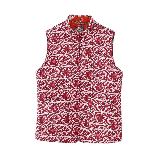Chaleco acolchado floral elegante | Ideal para el día a día