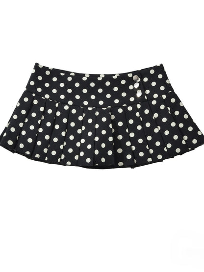 Retro Polka Dot High-Waist Skirt