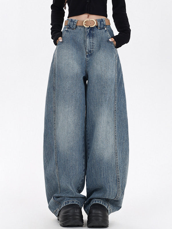 Wide Leg Sickle Casual Boyfriend Jeans