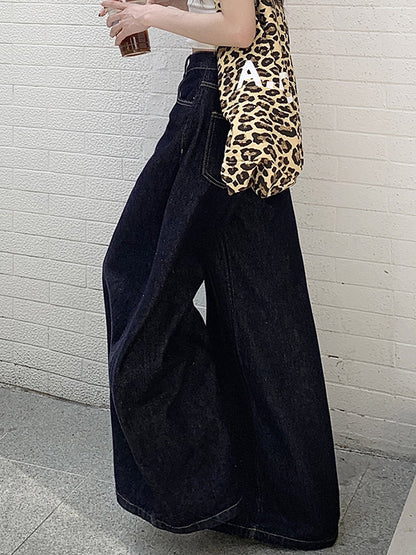 Retro Loose High Waist Straight Leg Boyfriend Jeans