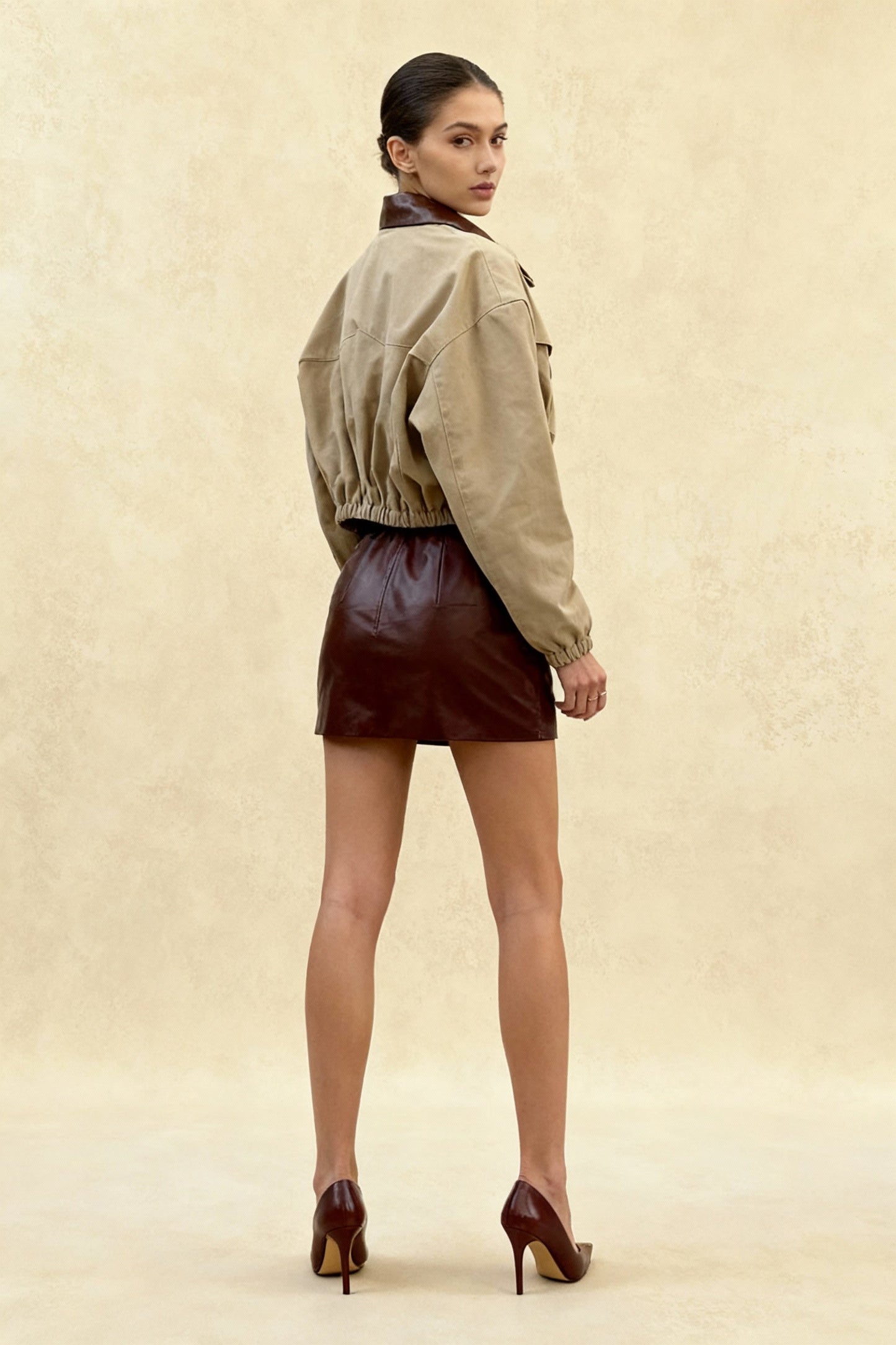 Contrast Color Loose Fit Jacket