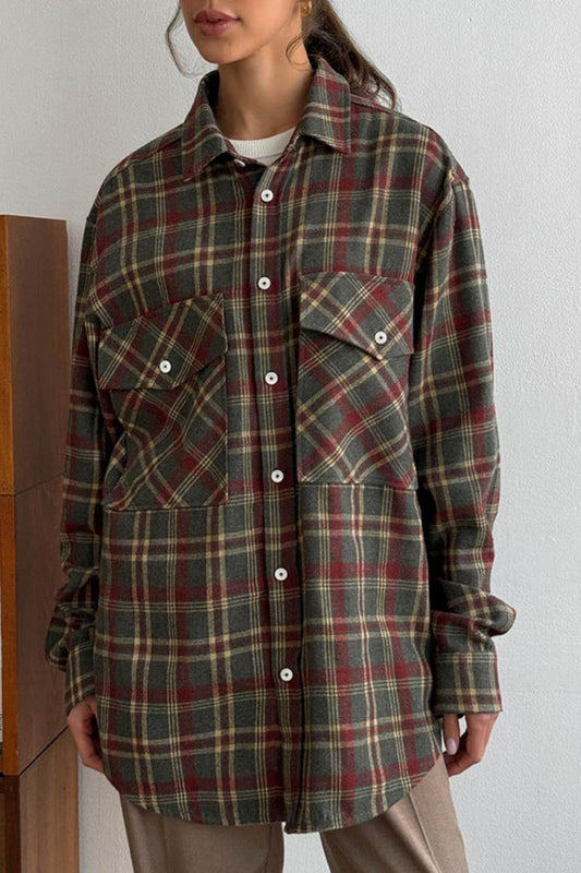 Camisa holgada vintage a cuadros 