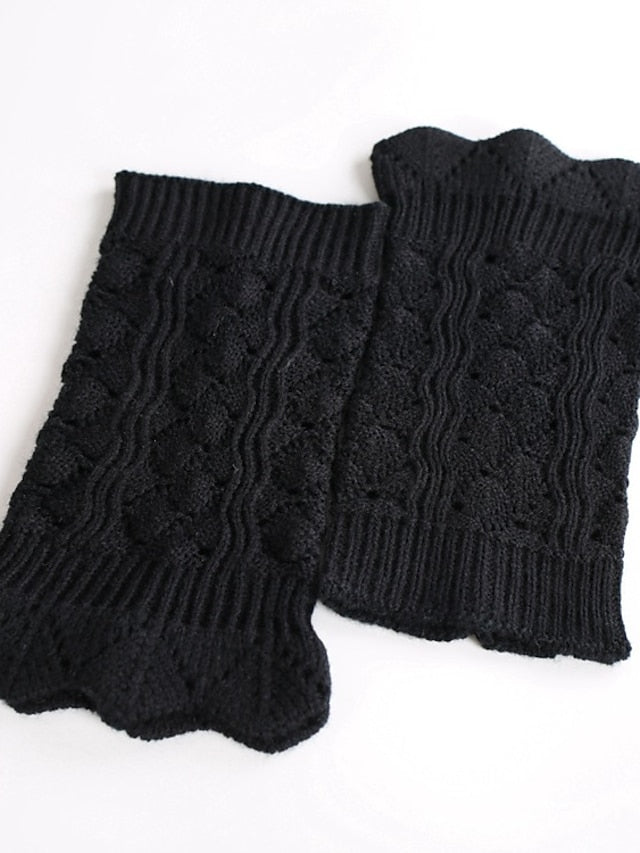 Leg Warmers Boot Cuffs Home Daily Solid Color Knit Casual Boho / Bohemian Warm 1 Pair for Women