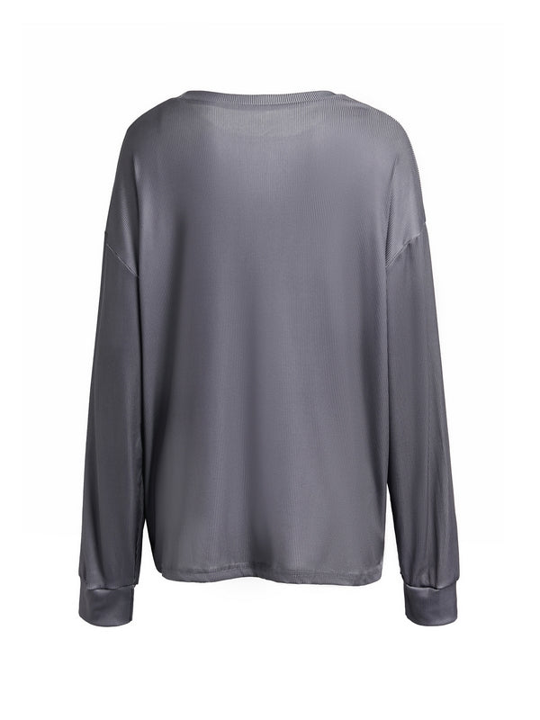 Vintage Print Oversized Long Sleeve Tee