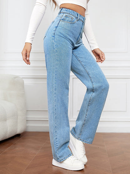 Stretch Washed Fashionable Straight Leg Boyfriend Jeans