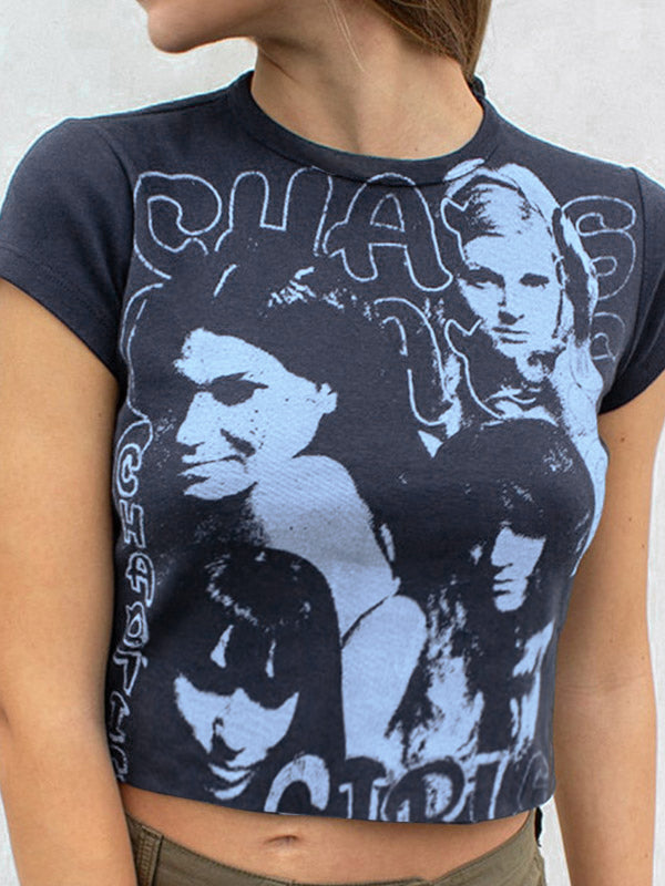 Chaotic Girl Printed Crop Top