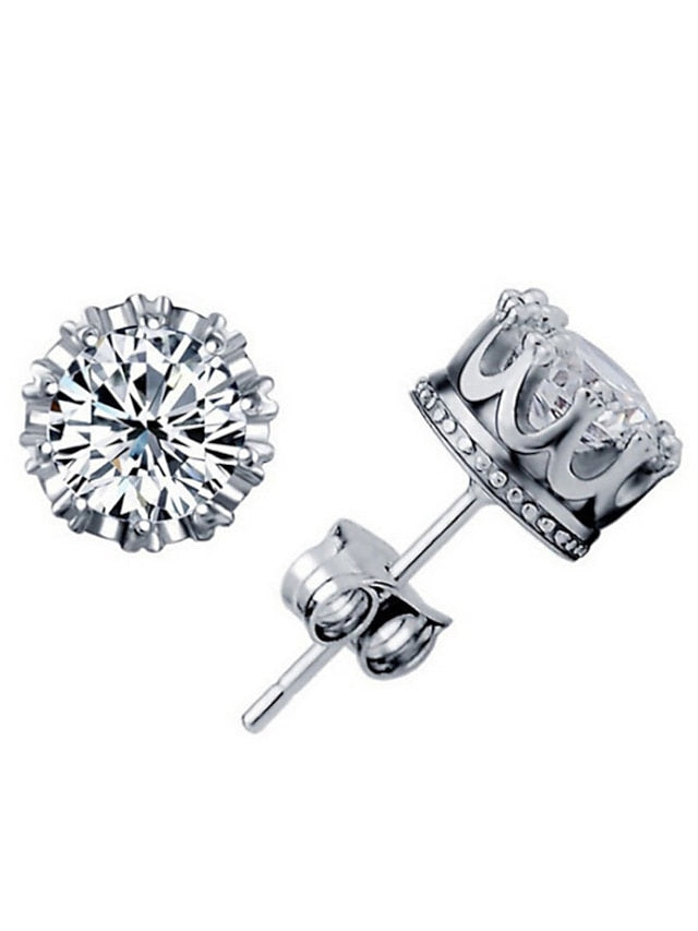1 Pair Stud Earrings For AAA Cubic Zirconia Daily Date Alloy Classic Fashion for Women