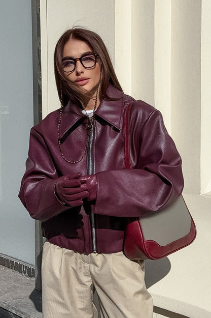 Vintage Matte Leather Biker Jacket