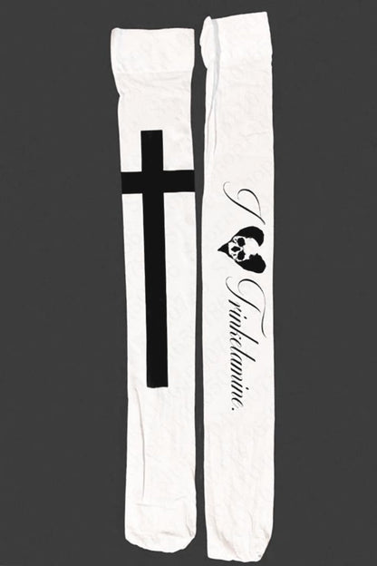 Gothic Punk Skull Print Socks