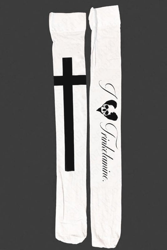 Gothic Punk Skull Print Socks