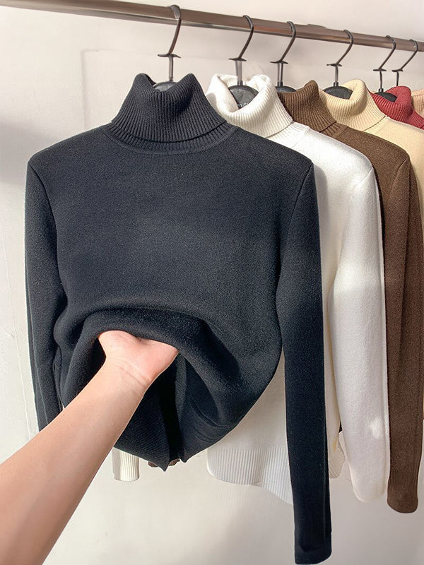 Fleece turtleneck sweater