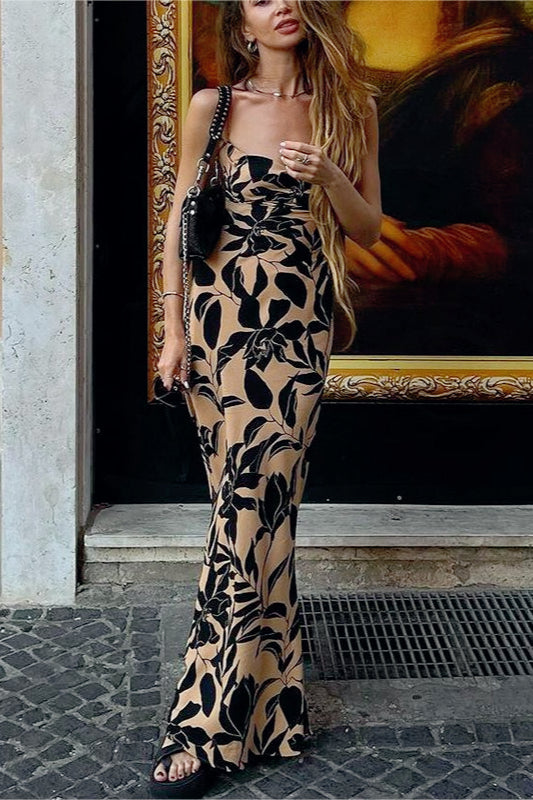 Sexy Floral Backless Slip Dress