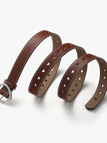 Unisex PU Buckle Belt PU Leather Prong Buckle Heart Casual Classic Party Daily White Black Brown Coffee for Women