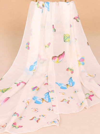 1PC Spring Summer Autumn Women Lady Butterfly Chiffon Neck Scarf Shawl Fashion Thin Style Elegant Scarver for Women
