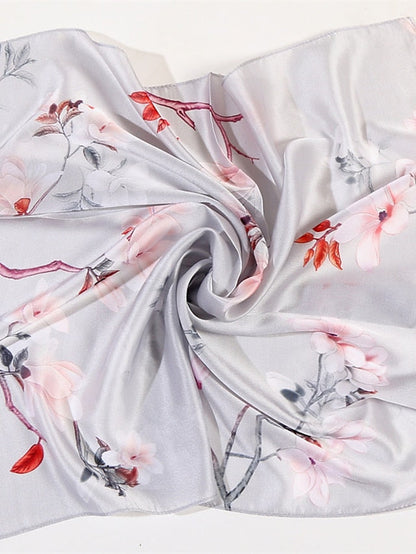 1pcs New Fashion Flower Exquisite Square Scarf Small Headband Scarf Neck Women Foulard Bandana for Women