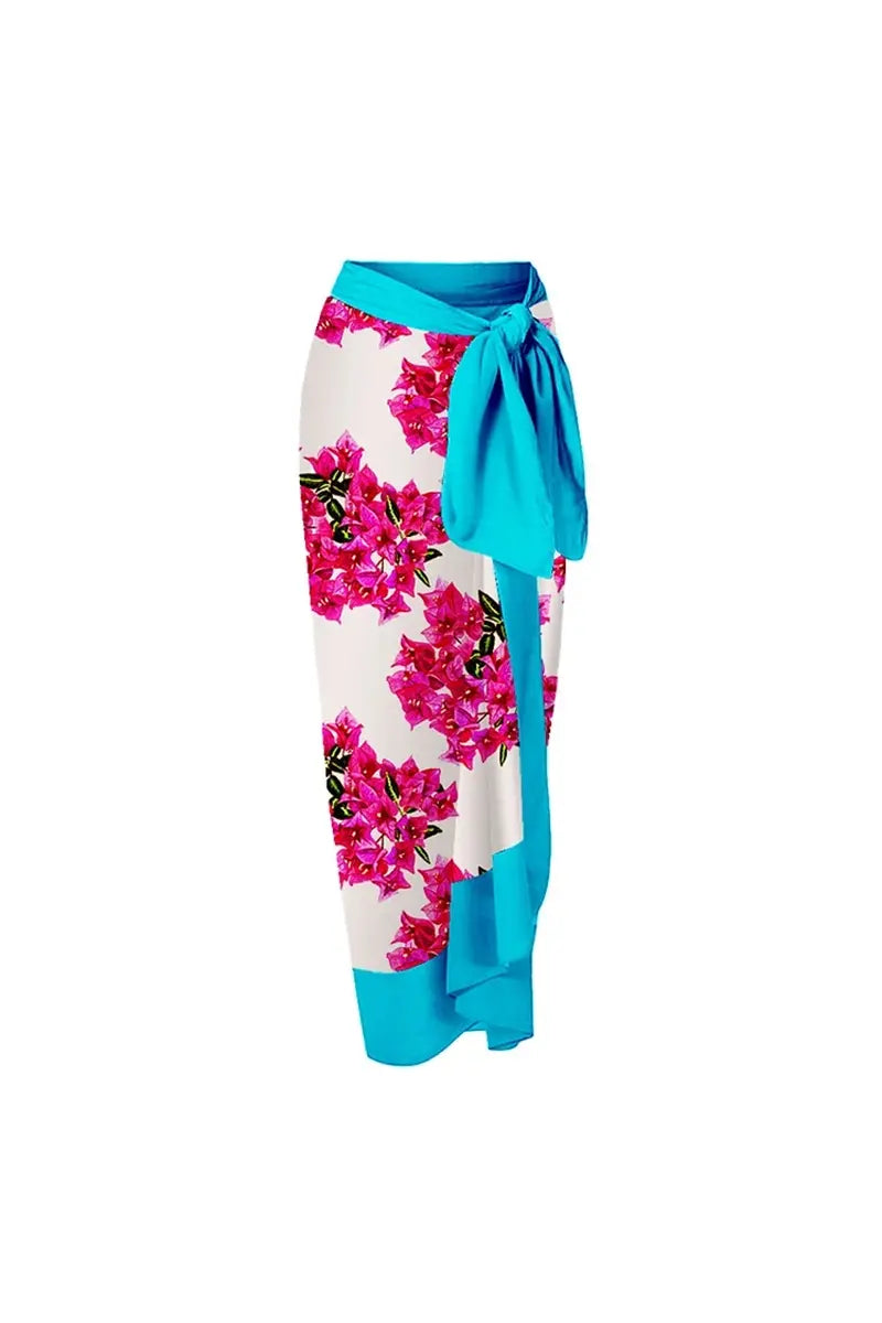 Conjunto de traje de baño de una pieza con volantes florales