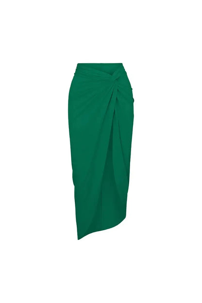 Elegante conjunto de traje de baño verde sin espalda