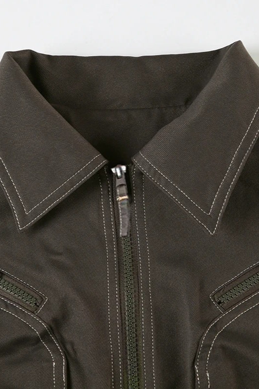 Vintage Pockets Bomber Jacket
