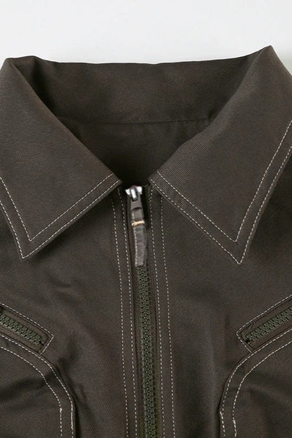 Vintage Pockets Bomber Jacket