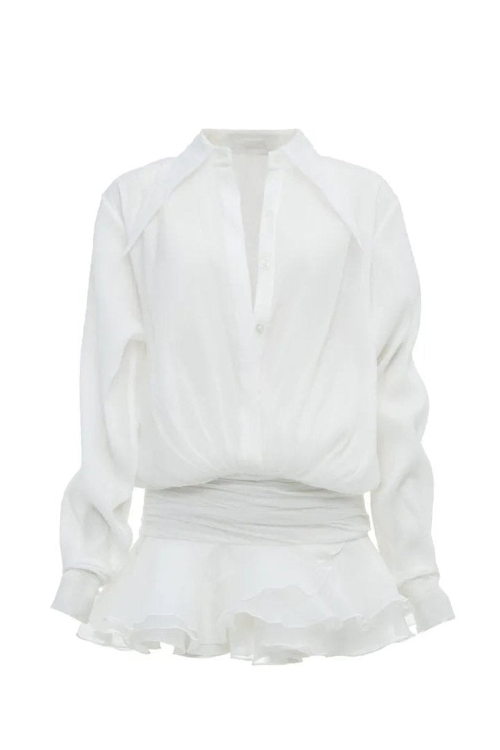 Vestido camisero mini de gasa Felicia