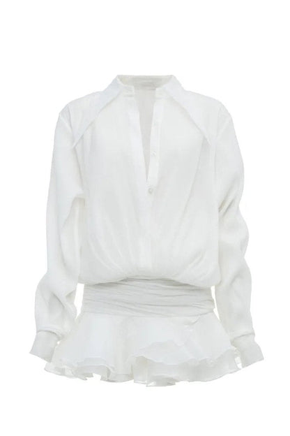 Vestido camisero mini de gasa Felicia