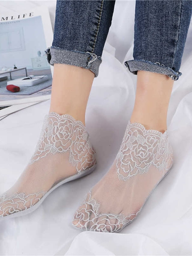 1 Pair Socks Standard Solid Colored Antibacterial / Deodorant Simple Style Cotton EU36-EU46 for Women