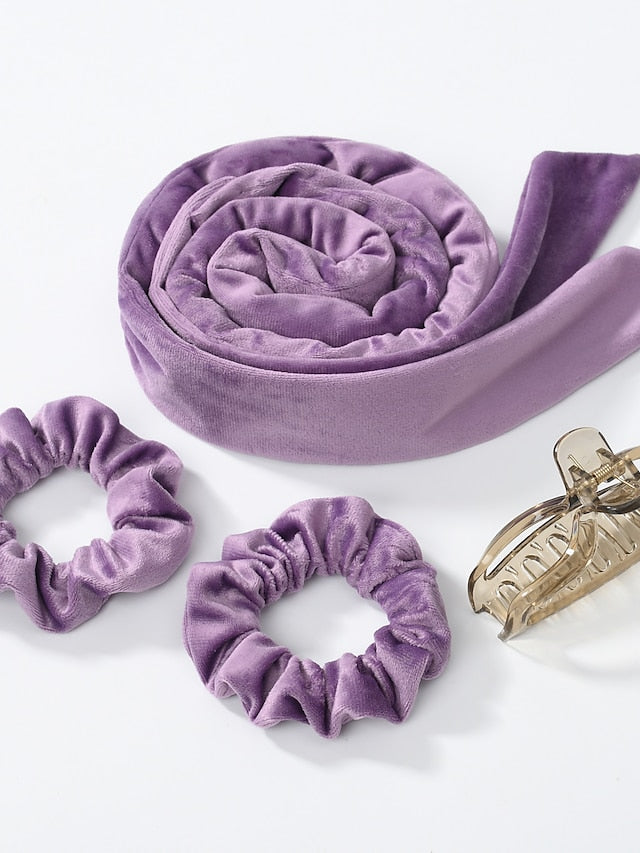 4pcs Headbands Hair Band For Outdoor Street Daily Classic Fabric rice white Black Burgundy for Women