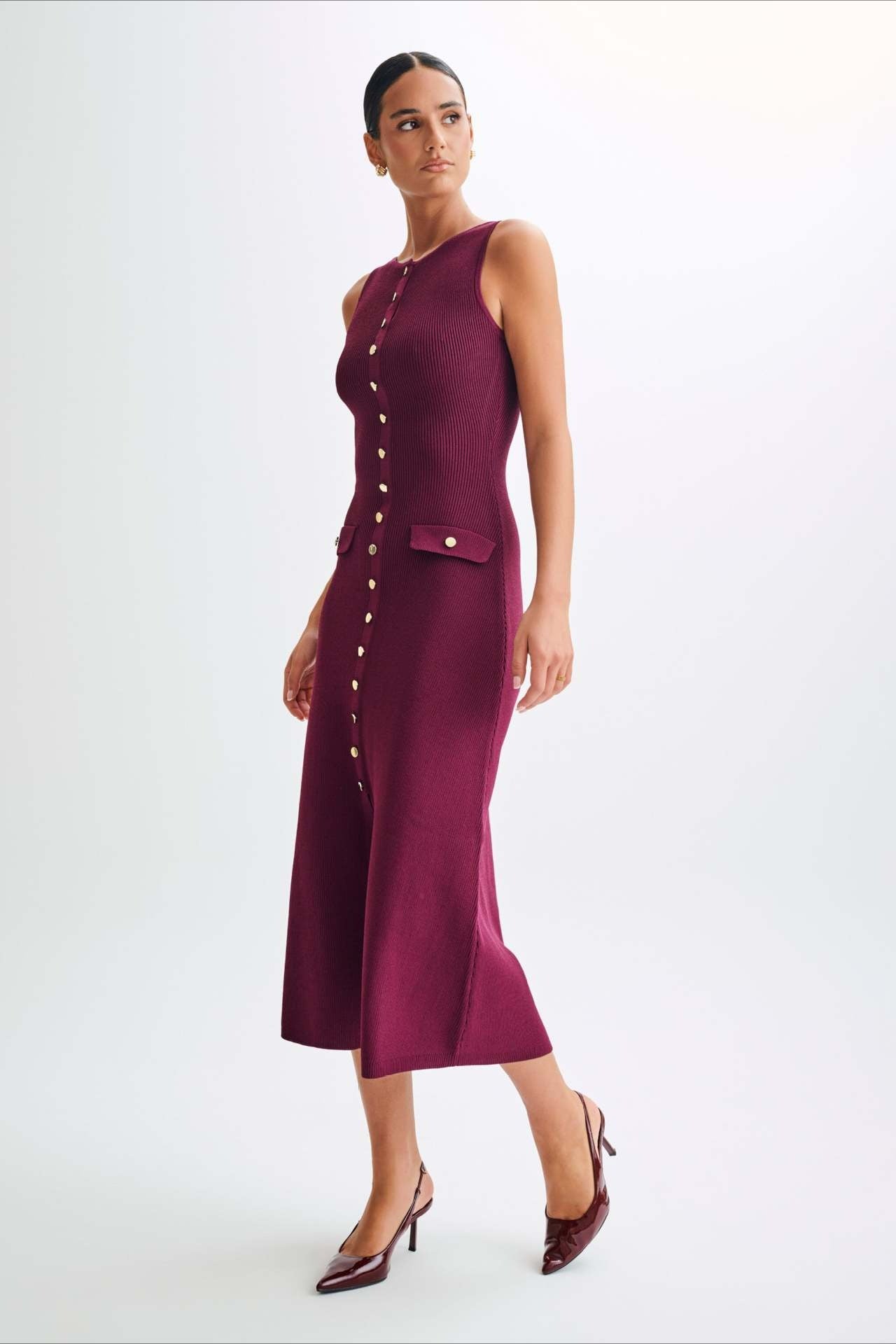 Knit Sleeveless Bodycon Sweater Dress