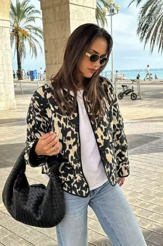 Textured Animal Print Jacket