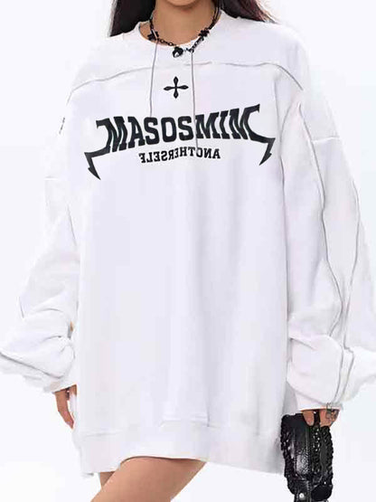 Letter Print Zipper Design Sweatshirt