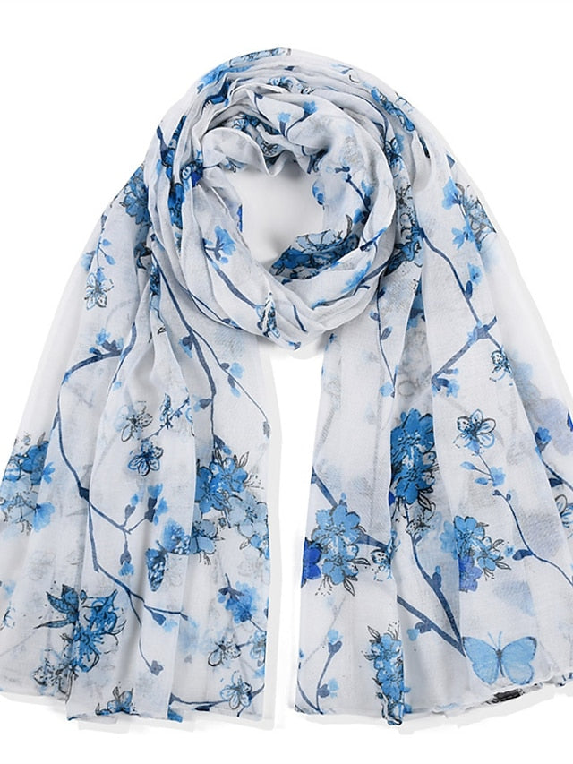 New Women Spring Summer Fashion Voile Scarf Long Shawl Beach Headband Bandanna Wrap Muffler Soft Hijab for Women