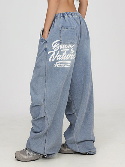 Printed Hip Hop Retro Baggy Jeans