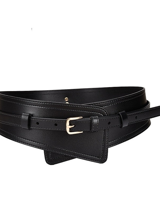 Belt Faux Leather White Black Camel Khaki Orange Wide Belt Outdoor Street Dailywear Holiday Pure Color / Spring / Summer / Fall / Winter for Women