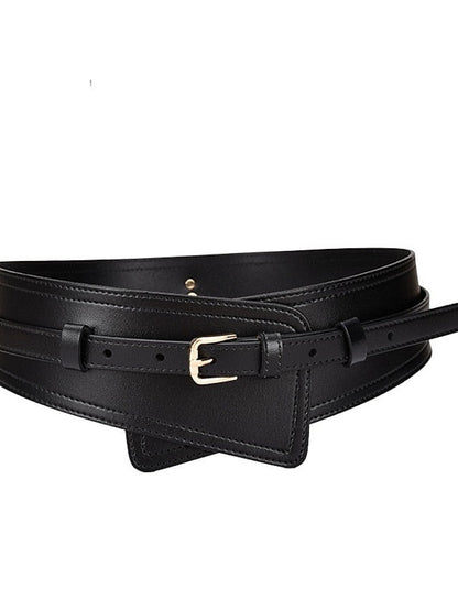 Belt Faux Leather White Black Camel Khaki Orange Wide Belt Outdoor Street Dailywear Holiday Pure Color / Spring / Summer / Fall / Winter for Women