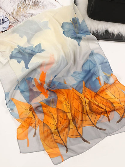 Spring Fashion Soft Scarf Women Retro Summer Chiffon Wrap Ladies Print Outdoor Beach Scarves And Shawl for Women