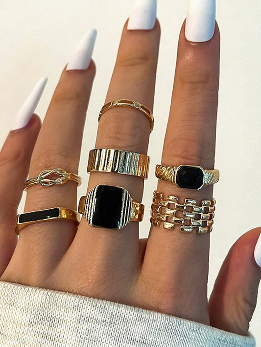 1 set Ring For Street Daily Prom Alloy Hollow Out Flower for Women