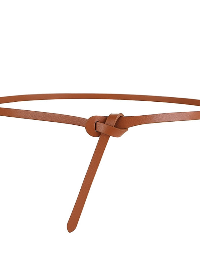Skinny Belt Party Street Dailywear Holiday Black White Belt Pure Color Red Fall Winter Spring Summer for Women